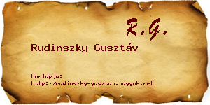 Rudinszky Gusztáv névjegykártya